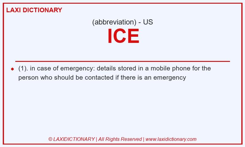 Definition ICE in American English