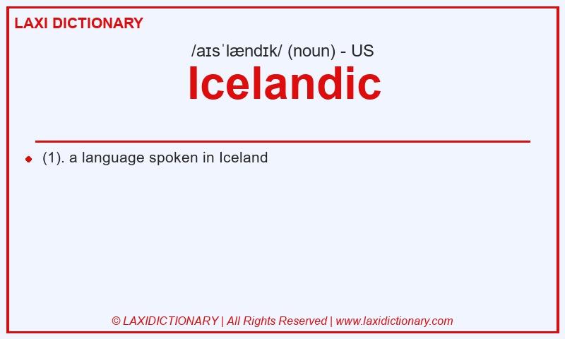 Definition Icelandic in American English