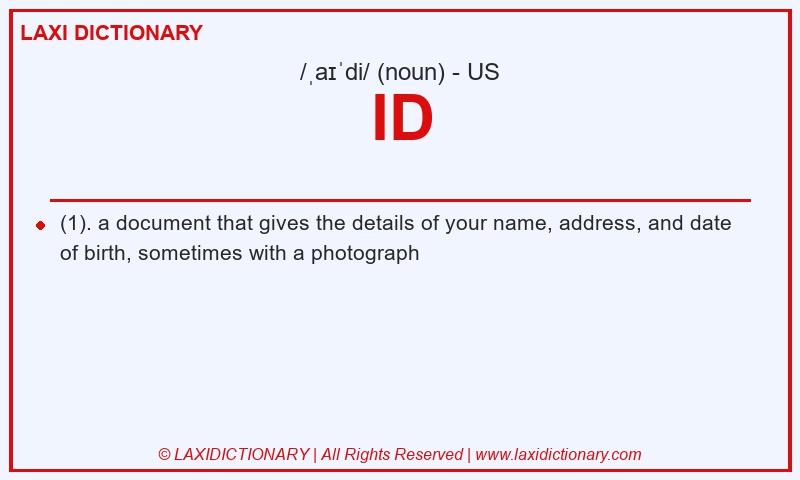Definition ID in American English