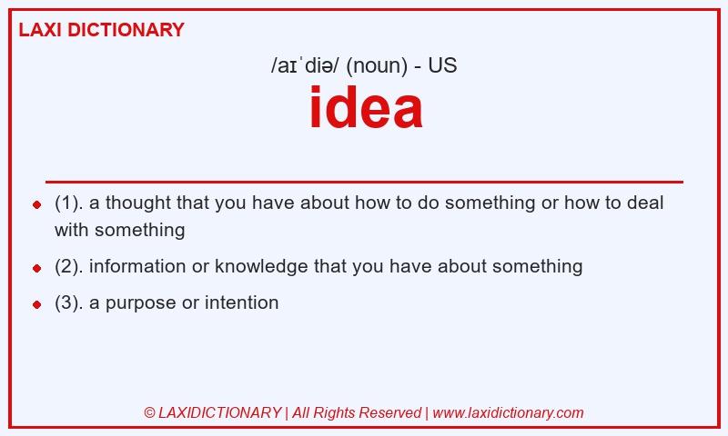 Definition idea in American English