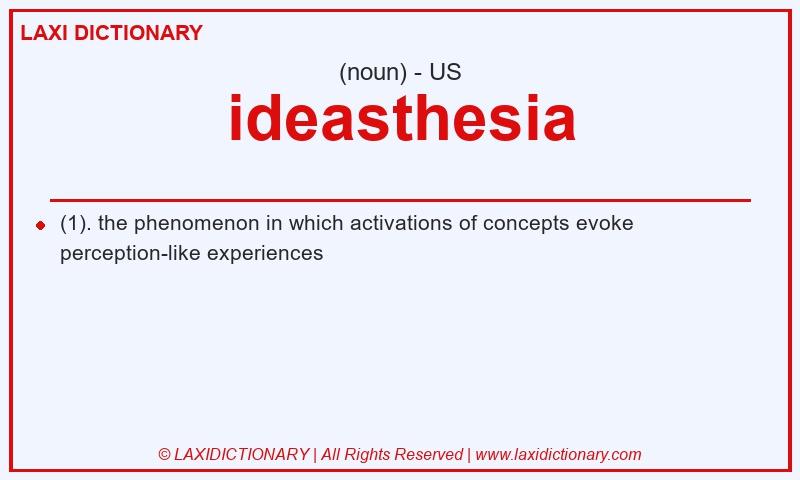Definition ideasthesia in American English