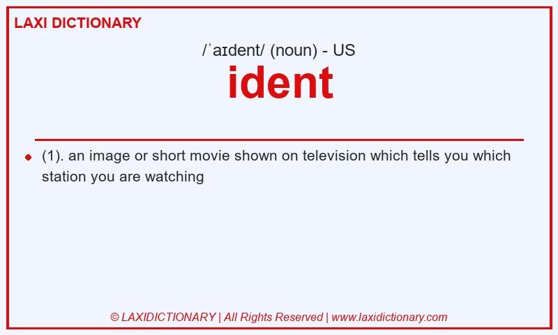 Definition ident in American English