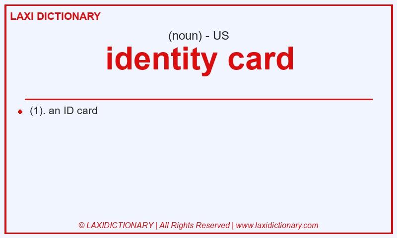 Definition identity card in American English