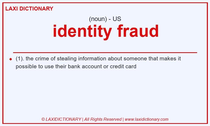 Definition identity fraud in American English