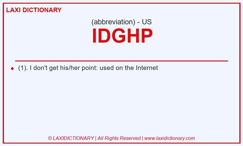 Definition IDGHP in American English
