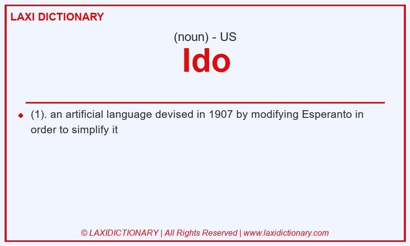 Definition Ido in American English