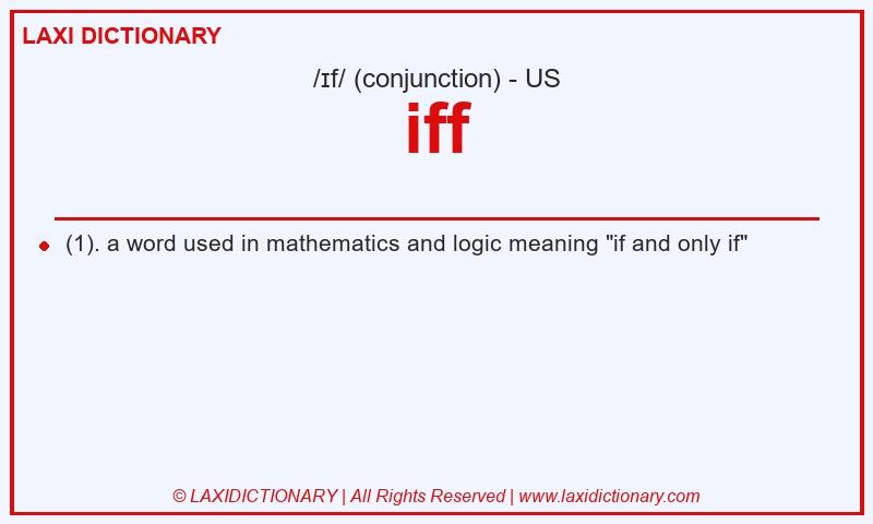 Definition iff in American English