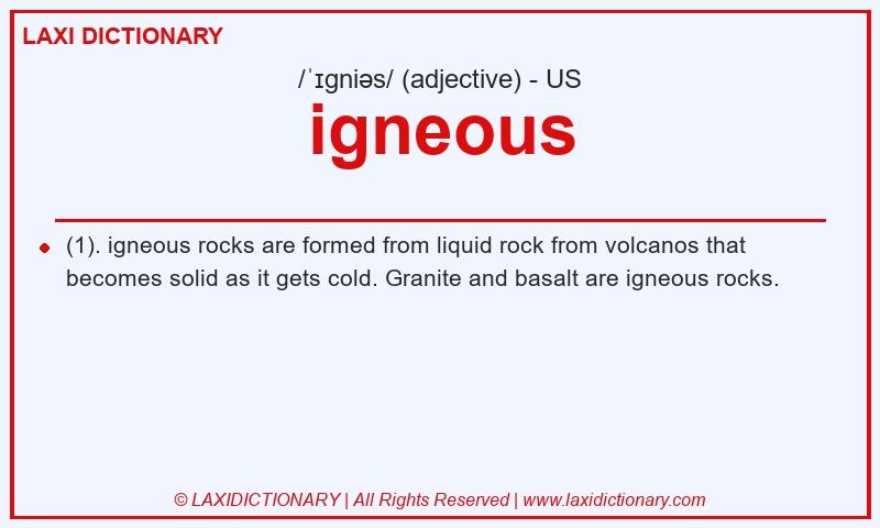 Definition igneous in American English