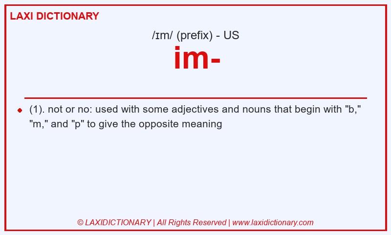 Definition im- in American English