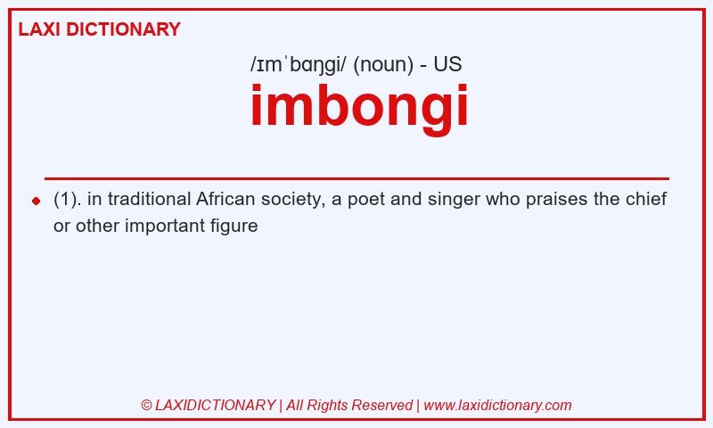 Definition imbongi in American English