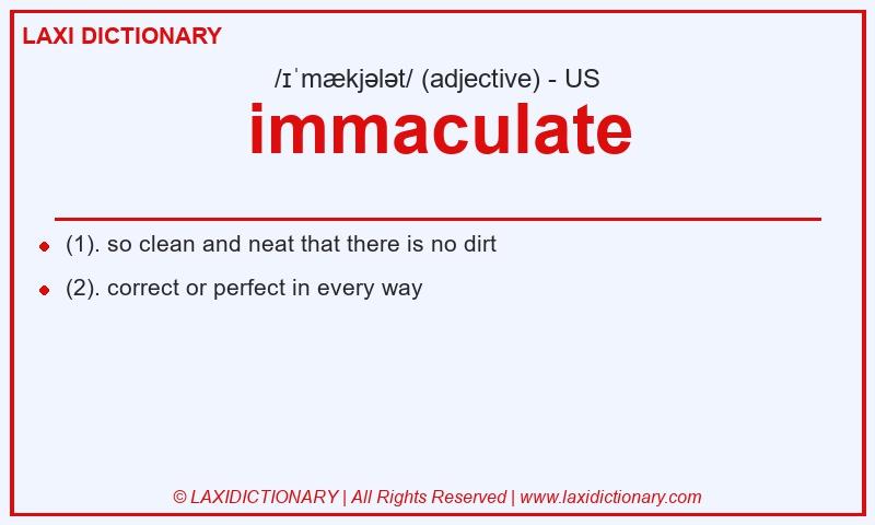Definition immaculate in American English