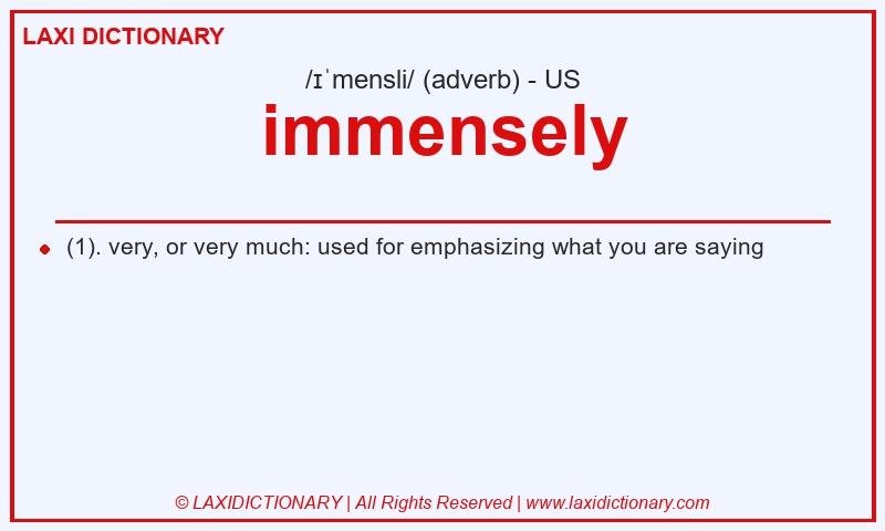 Definition immensely in American English