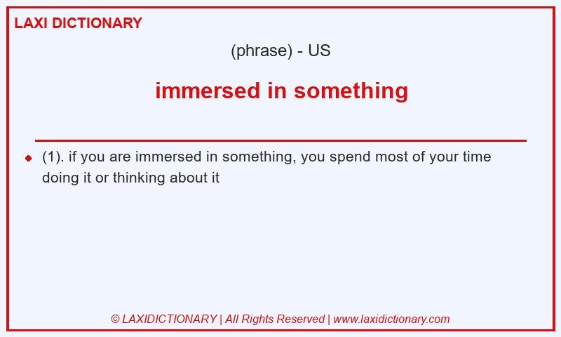 Definition immersed in something in American English