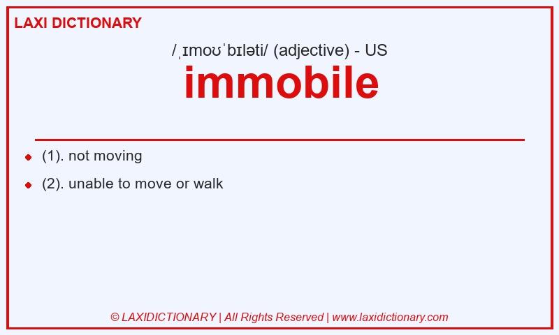 Definition immobile in American English
