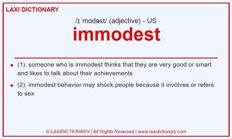 Definition immodest in American English