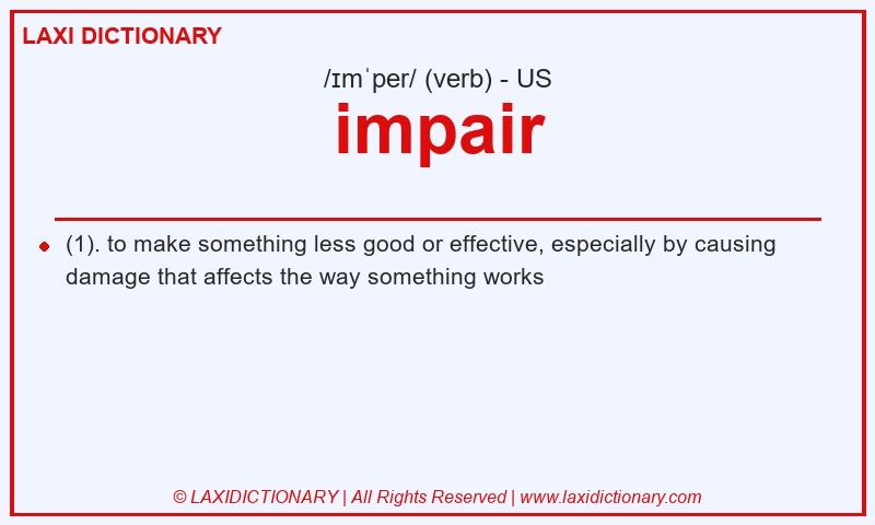 Definition impair in American English