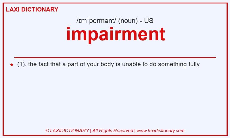Definition impairment in American English