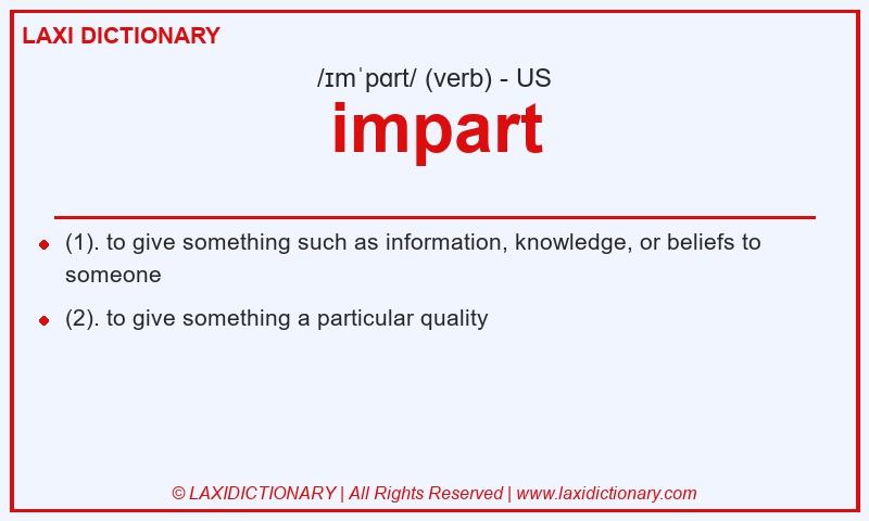 Definition impart in American English
