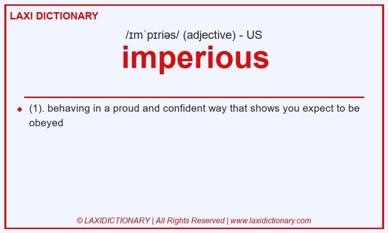 Definition imperious in American English