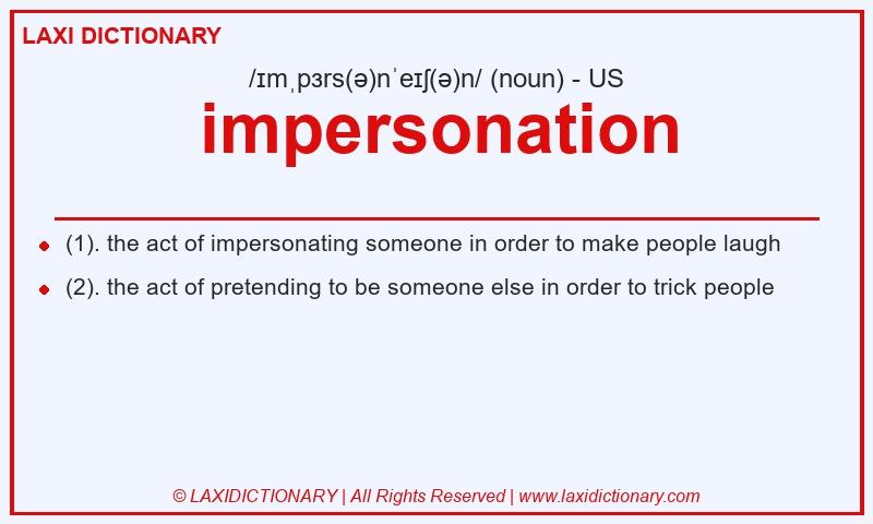 Definition impersonation in American English