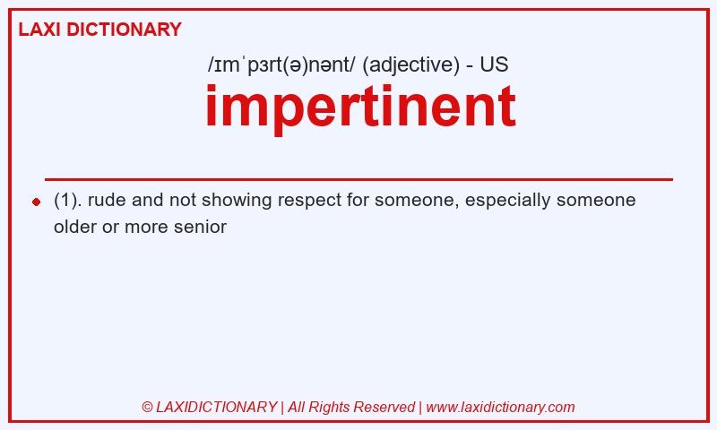 Definition impertinent in American English