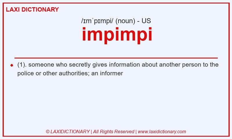 Definition impimpi in American English