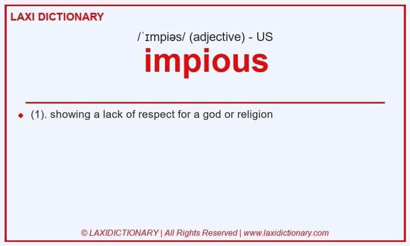 Definition impious in American English
