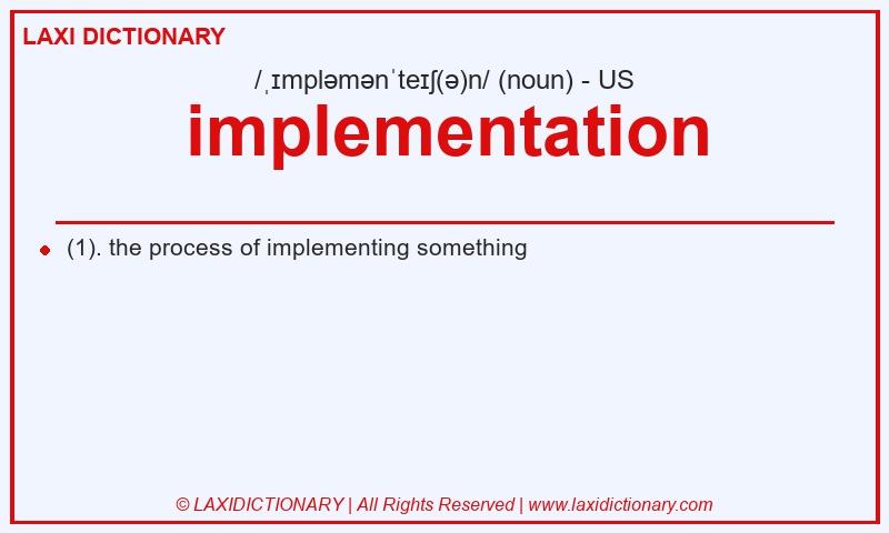 Definition implementation in American English