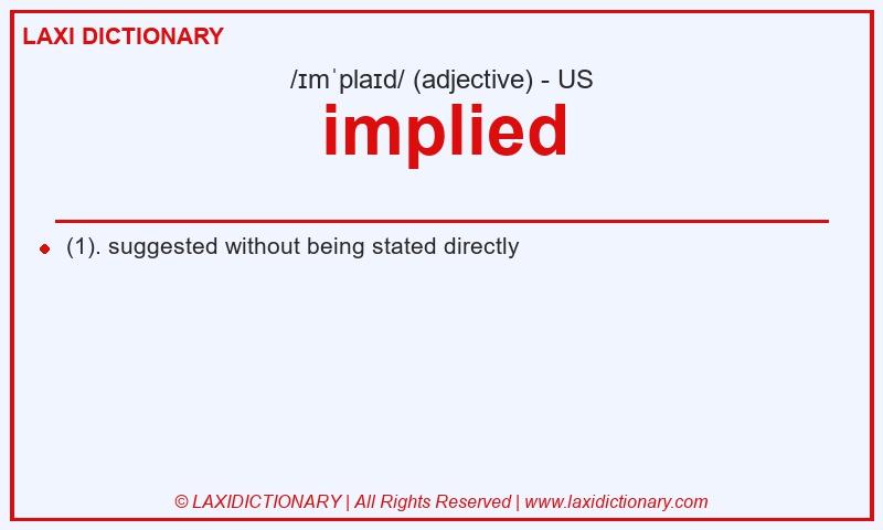 Definition implied in American English