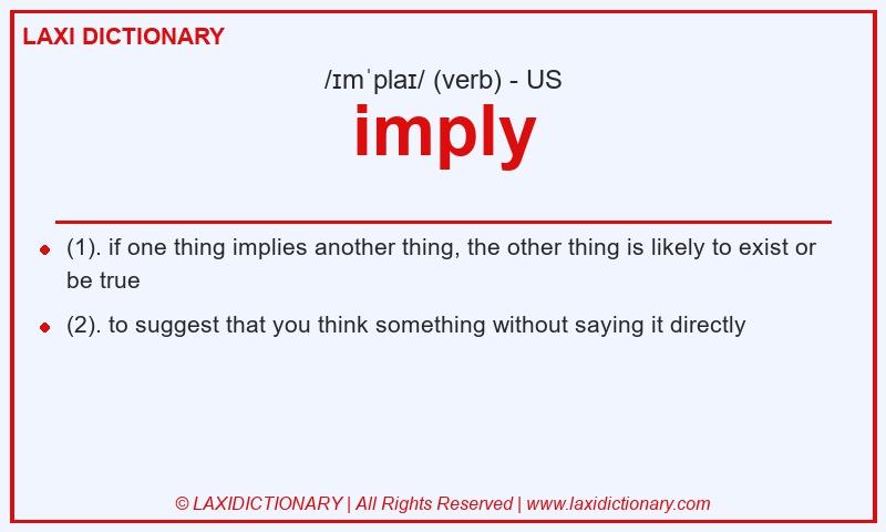 Definition imply in American English
