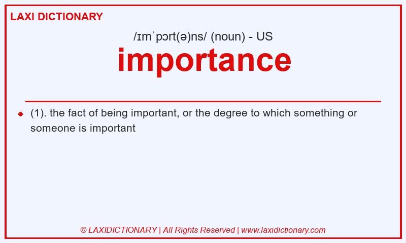 Definition importance in American English