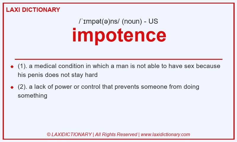 Definition impotence in American English