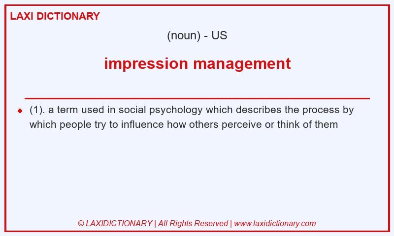 Definition impression management in American English
