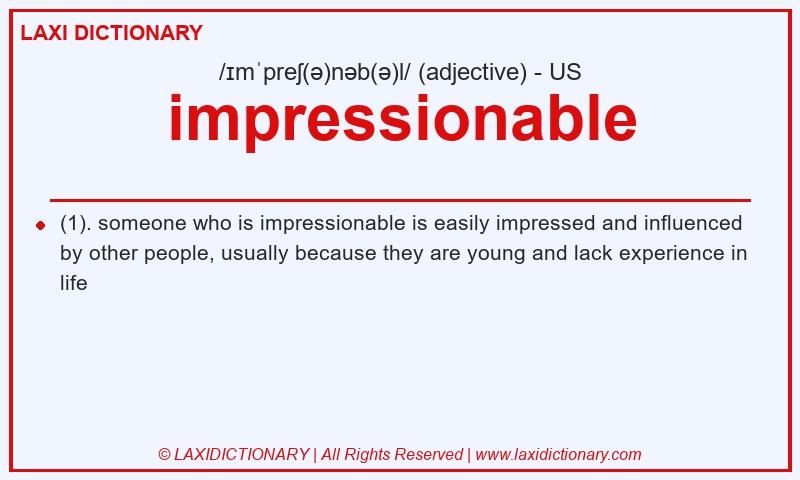 Definition impressionable in American English