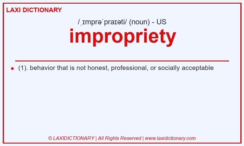 Definition impropriety in American English