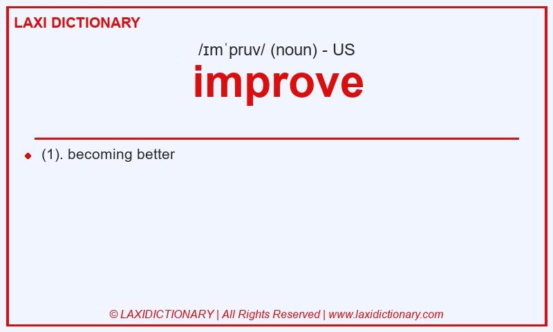 Definition improve in American English