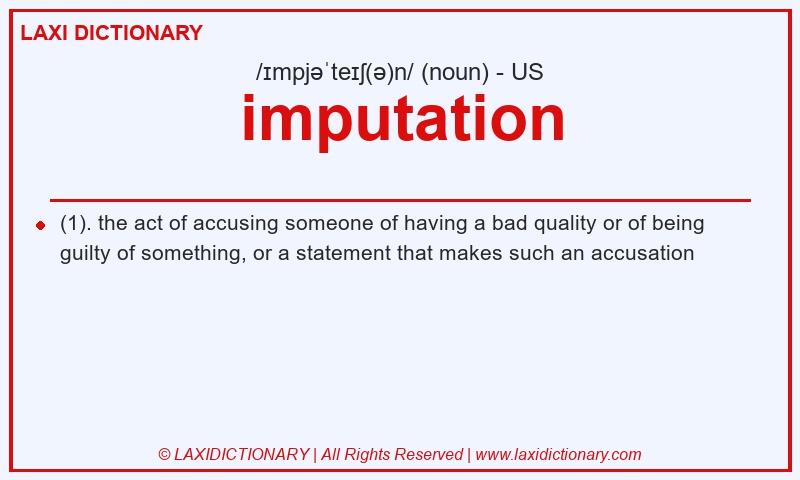 Definition imputation in American English