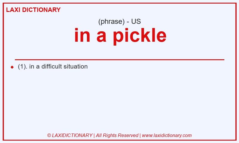 Definition in a pickle in American English