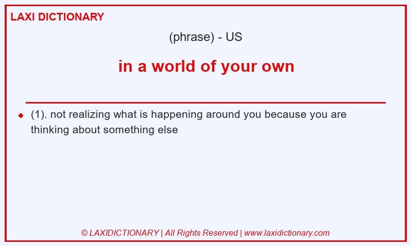 Definition in a world of your own in American English