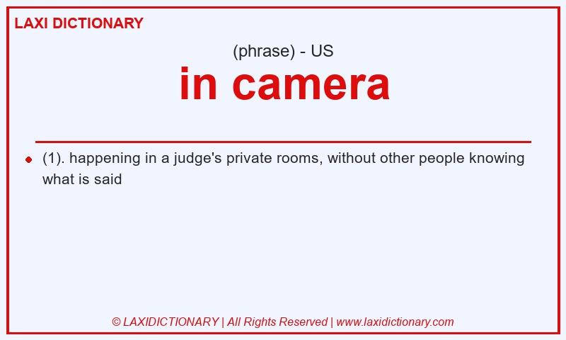 Definition in camera in American English