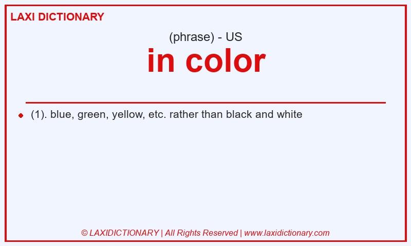 Definition in color in American English