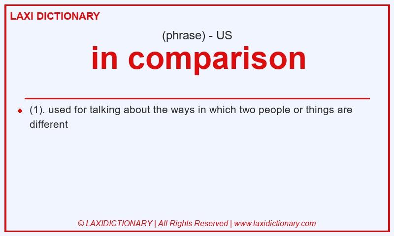 Definition in comparison in American English