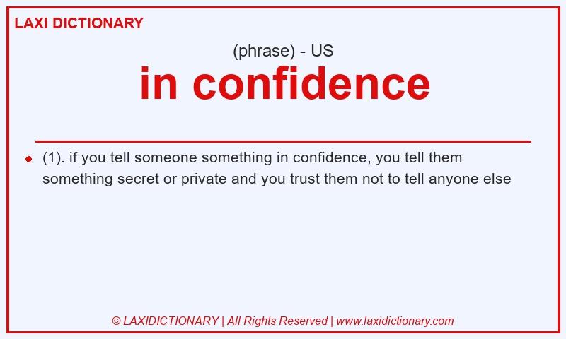 Definition in confidence in American English