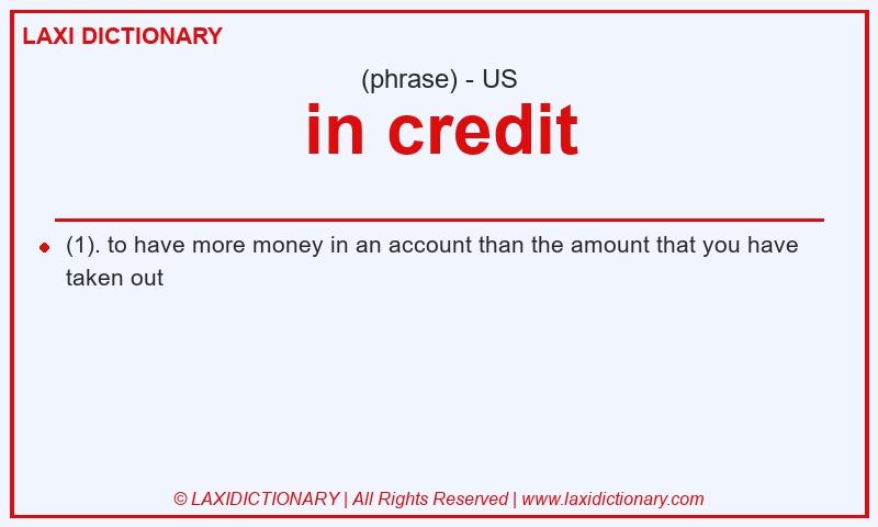 Definition in credit in American English