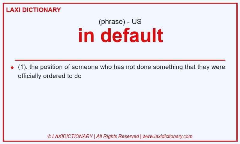 Definition in default in American English