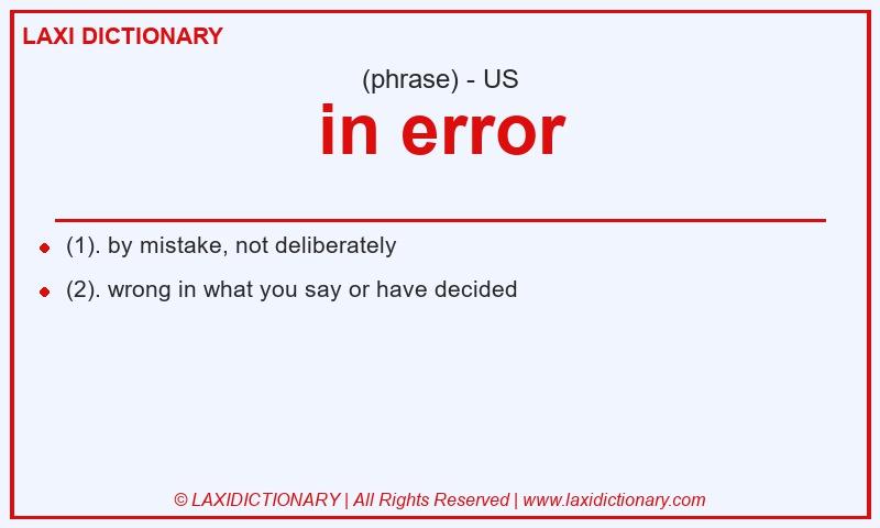 Definition in error in American English