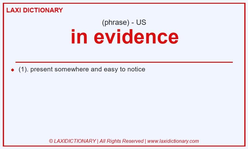 Definition in evidence in American English
