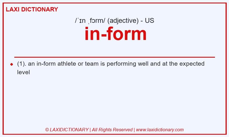 Definition in-form in American English