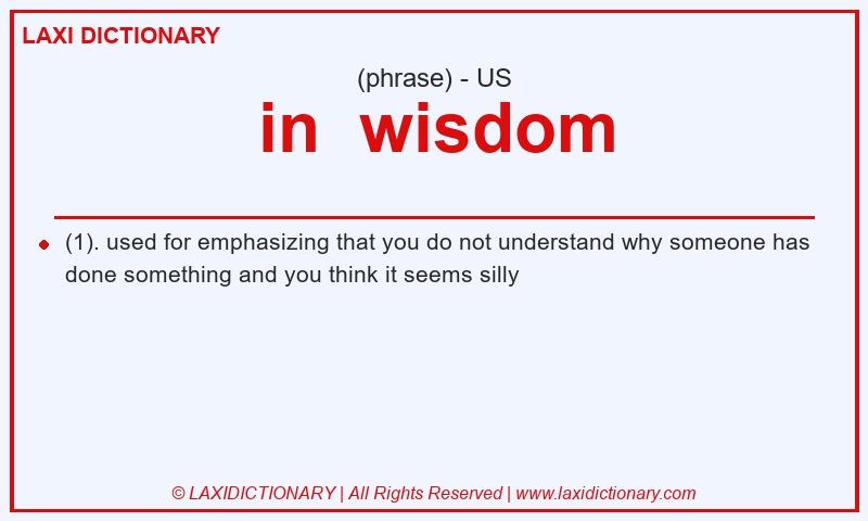 Definition in wisdom in American English