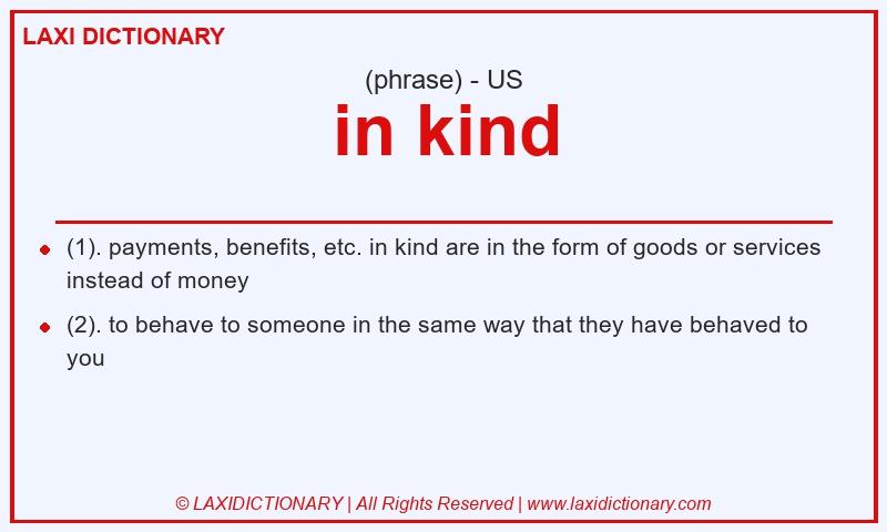Definition in kind in American English